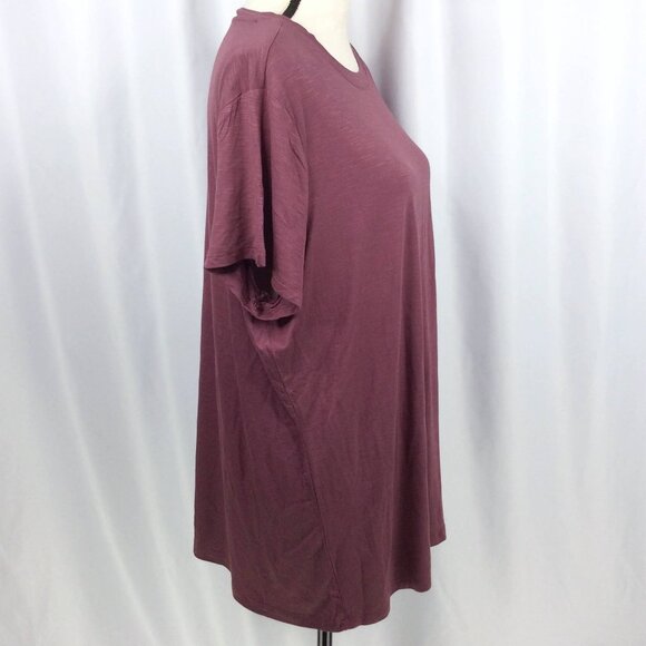 NWT Maurices 24/7 Top Womens Plus Size 1X Mauve Short Sleeve Stretch Slub Knit - Picture 2 of 7